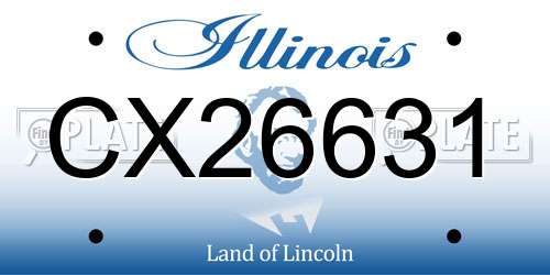 CX26631 Illinois License Plate