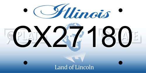 CX27180 Illinois License Plate