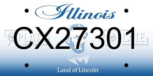 CX27301 Illinois License Plate