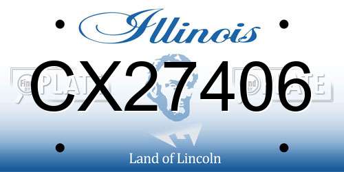 CX27406 Illinois License Plate