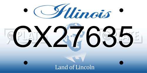 CX27635 Illinois License Plate