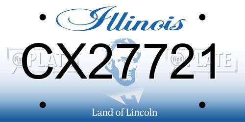 CX27721 Illinois License Plate