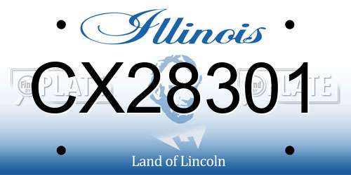 CX28301 Illinois License Plate