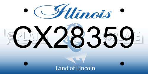 CX28359 Illinois License Plate