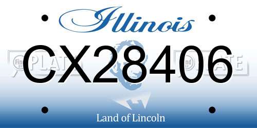 CX28406 Illinois License Plate