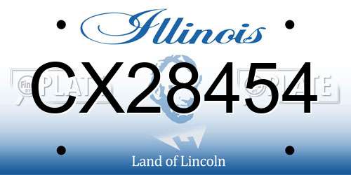 CX28454 Illinois License Plate