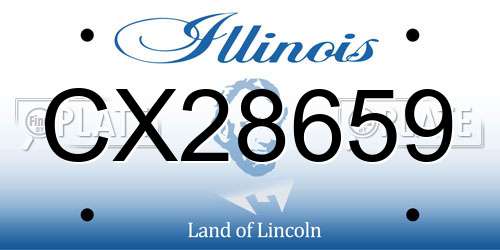 CX28659 Illinois License Plate