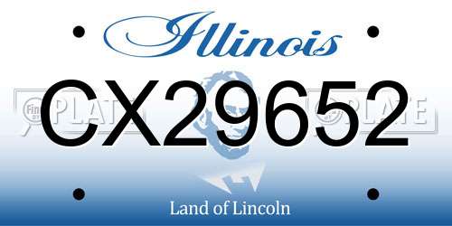 CX29652 Illinois License Plate