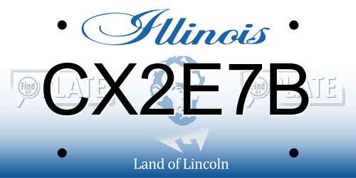 CX2E7B Illinois License Plate