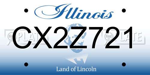 CX2Z721 Illinois License Plate
