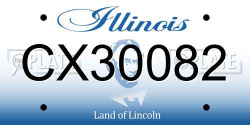 CX30082 Illinois License Plate