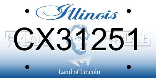 CX31251 Illinois License Plate