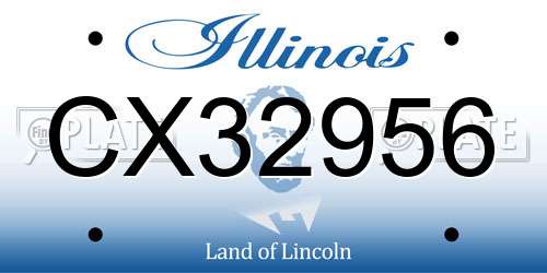 CX32956 Illinois License Plate