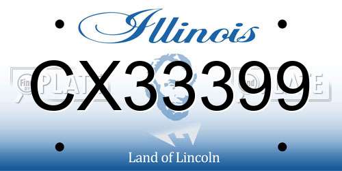 CX33399 Illinois License Plate