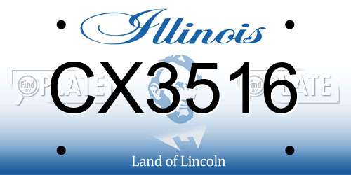 CX3516 Illinois License Plate