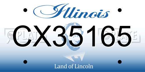 CX35165 Illinois License Plate