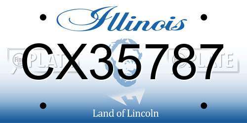CX35787 Illinois License Plate