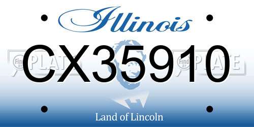 CX35910 Illinois License Plate