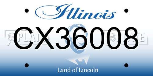 CX36008 Illinois License Plate