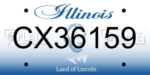 CX36159 Illinois License Plate