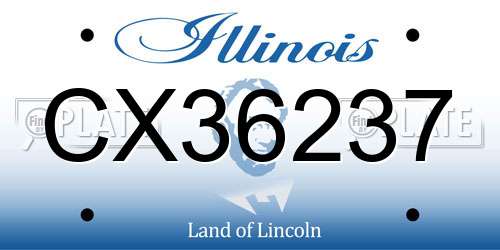 CX36237 Illinois License Plate