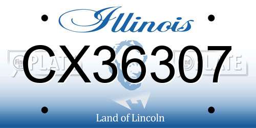 CX36307 Illinois License Plate