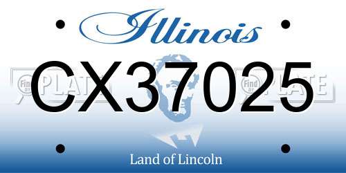 CX37025 Illinois License Plate