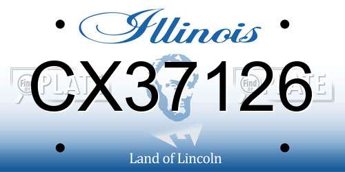 CX37126 Illinois License Plate