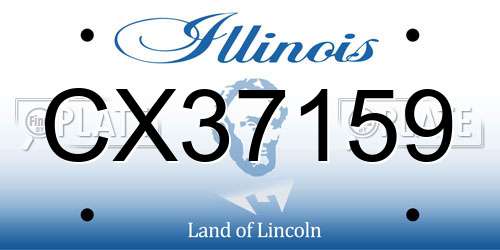 CX37159 Illinois License Plate