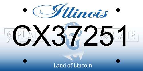 CX37251 Illinois License Plate