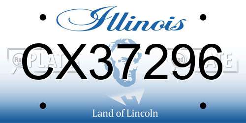 CX37296 Illinois License Plate