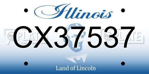 CX37537 Illinois License Plate