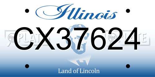 CX37624 Illinois License Plate