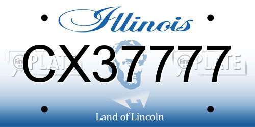 CX37777 Illinois License Plate
