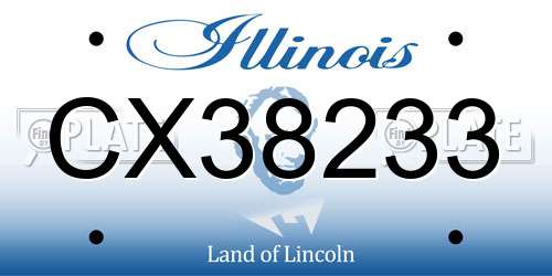 CX38233 Illinois License Plate