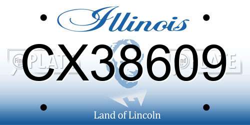 CX38609 Illinois License Plate