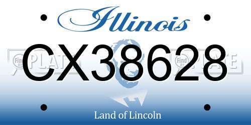 CX38628 Illinois License Plate
