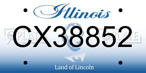 CX38852 Illinois License Plate