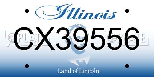 CX39556 Illinois License Plate