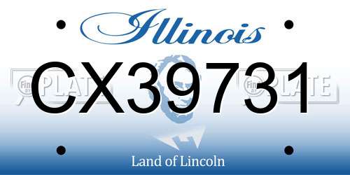 CX39731 Illinois License Plate