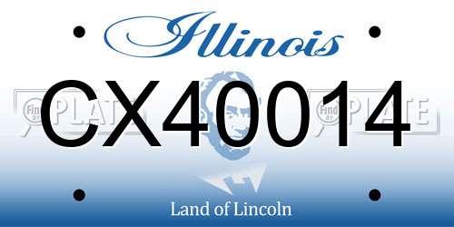 CX40014 Illinois License Plate