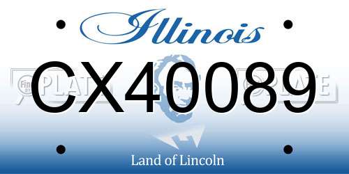 CX40089 Illinois License Plate