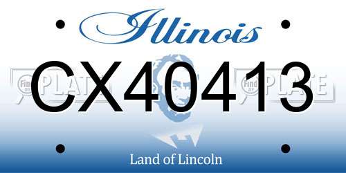 CX40413 Illinois License Plate
