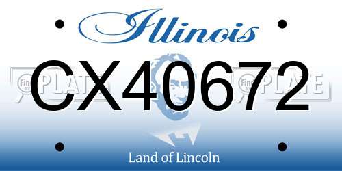 CX40672 Illinois License Plate