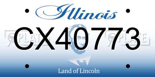 CX40773 Illinois License Plate