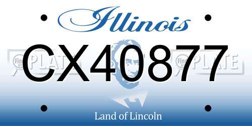 CX40877 Illinois License Plate