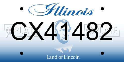 CX41482 Illinois License Plate
