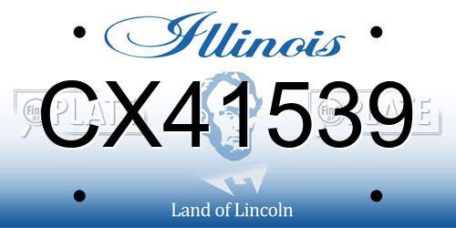 CX41539 Illinois License Plate
