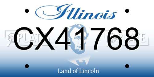 CX41768 Illinois License Plate