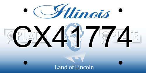 CX41774 Illinois License Plate